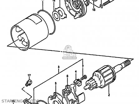 STARTING MOTOR - GSF400 1993 (P) (E02 E04 E16 E21 E22 E25 E30 E34 E53)