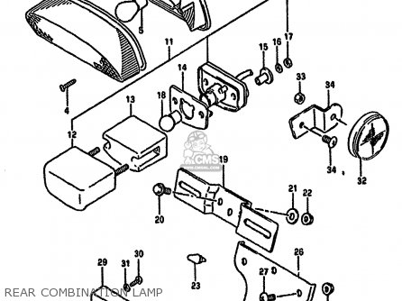 REAR COMBINATION LAMP - GSF400 1993 (P) (E02 E04 E16 E21 E22 E25 E30 E34 E53)
