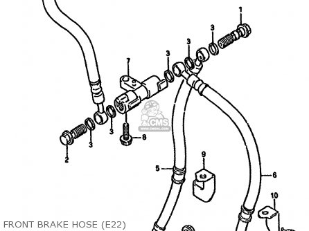 FRONT BRAKE HOSE (E22) - GSF400 1993 (P) (E02 E04 E16 E21 E22 E25 E30 E34 E53)
