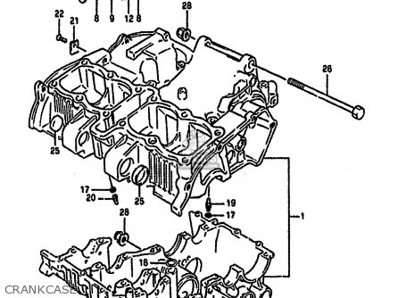 CRANKCASE - GSF400 1993 (P) (E02 E04 E16 E21 E22 E25 E30 E34 E53)
