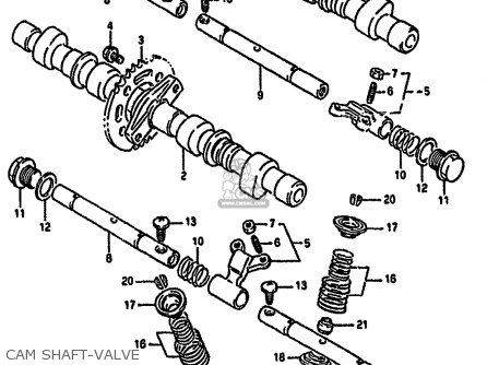 CAM SHAFT-VALVE - GSF400 1993 (P) (E02 E04 E16 E21 E22 E25 E30 E34 E53)