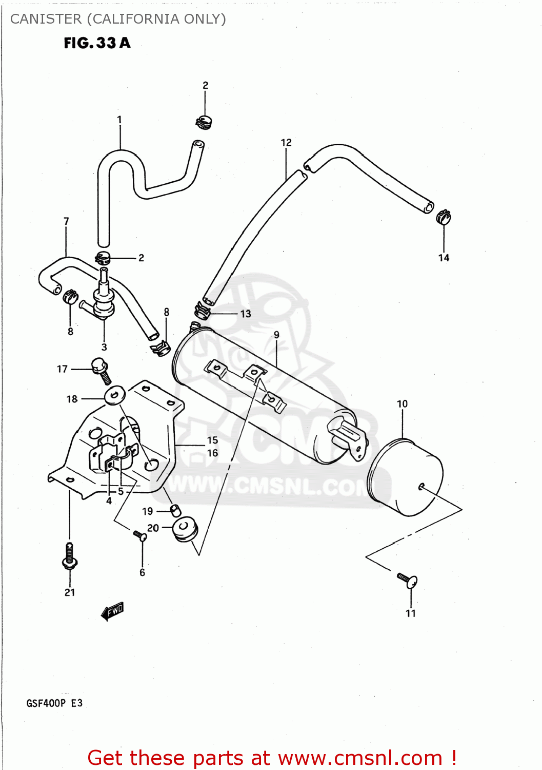 CANISTER (CALIFORNIA ONLY) GSF400 BANDIT 1991 (M) USA (E03)