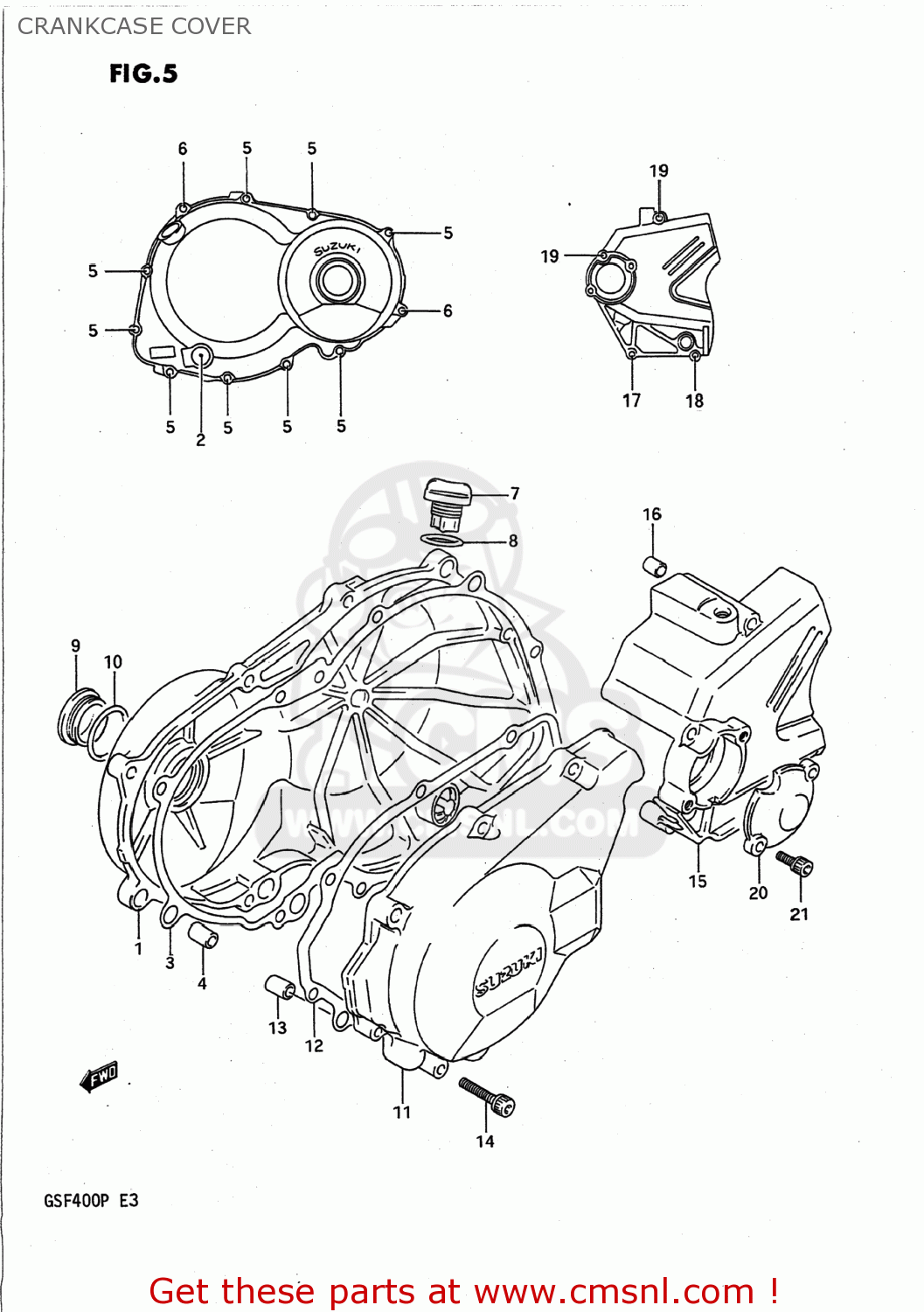 CRANKCASE COVER GSF400 BANDIT 1991 (M) USA (E03)
