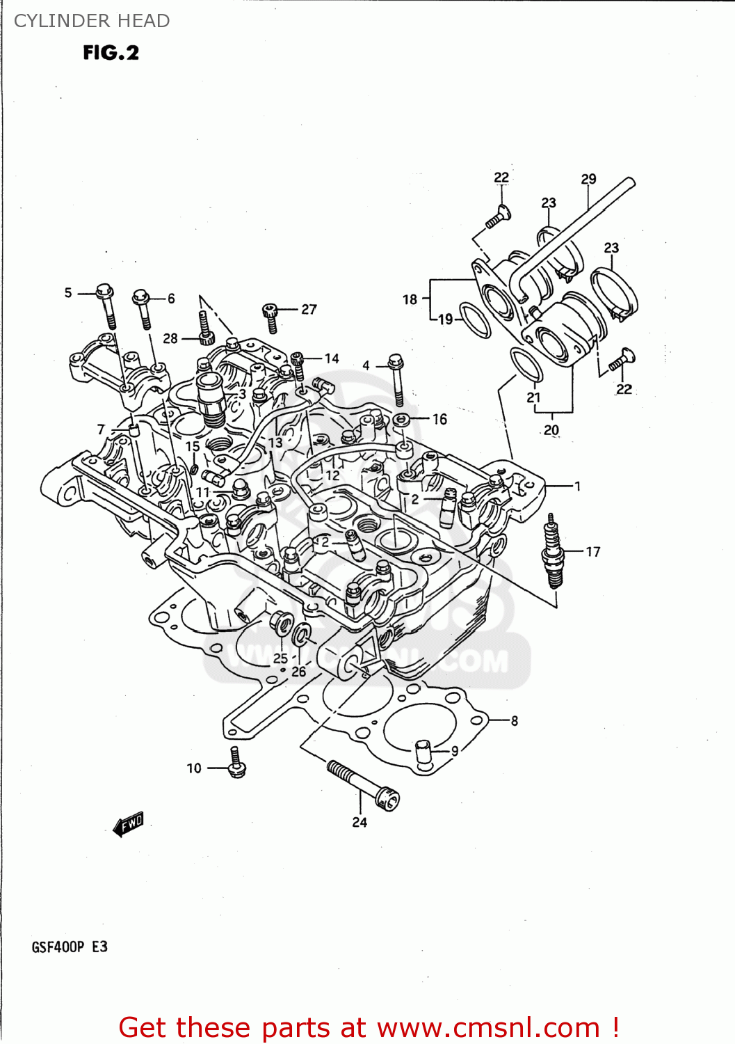 CYLINDER HEAD GSF400 BANDIT 1991 (M) USA (E03)
