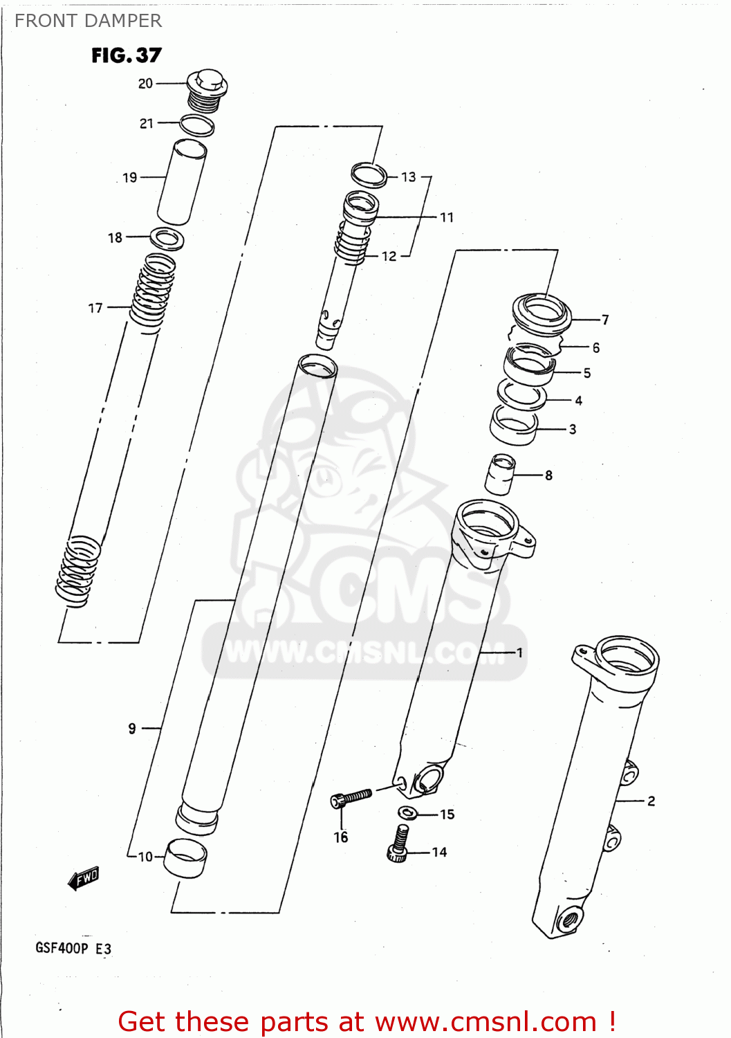 FRONT DAMPER GSF400 BANDIT 1991 (M) USA (E03)