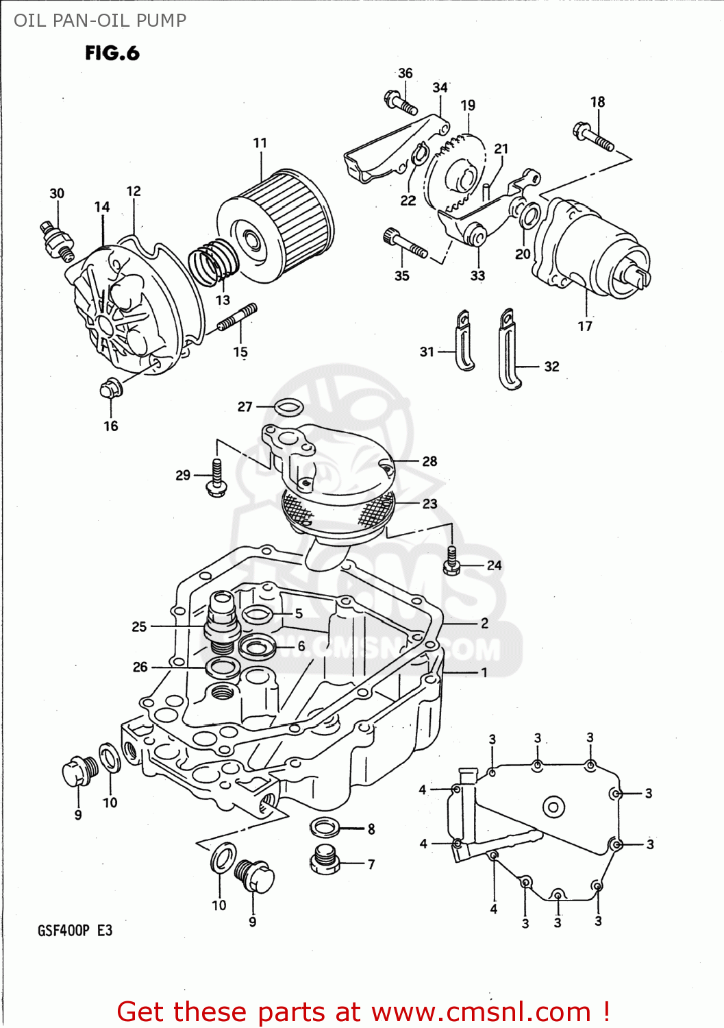 OIL PAN-OIL PUMP GSF400 BANDIT 1991 (M) USA (E03)