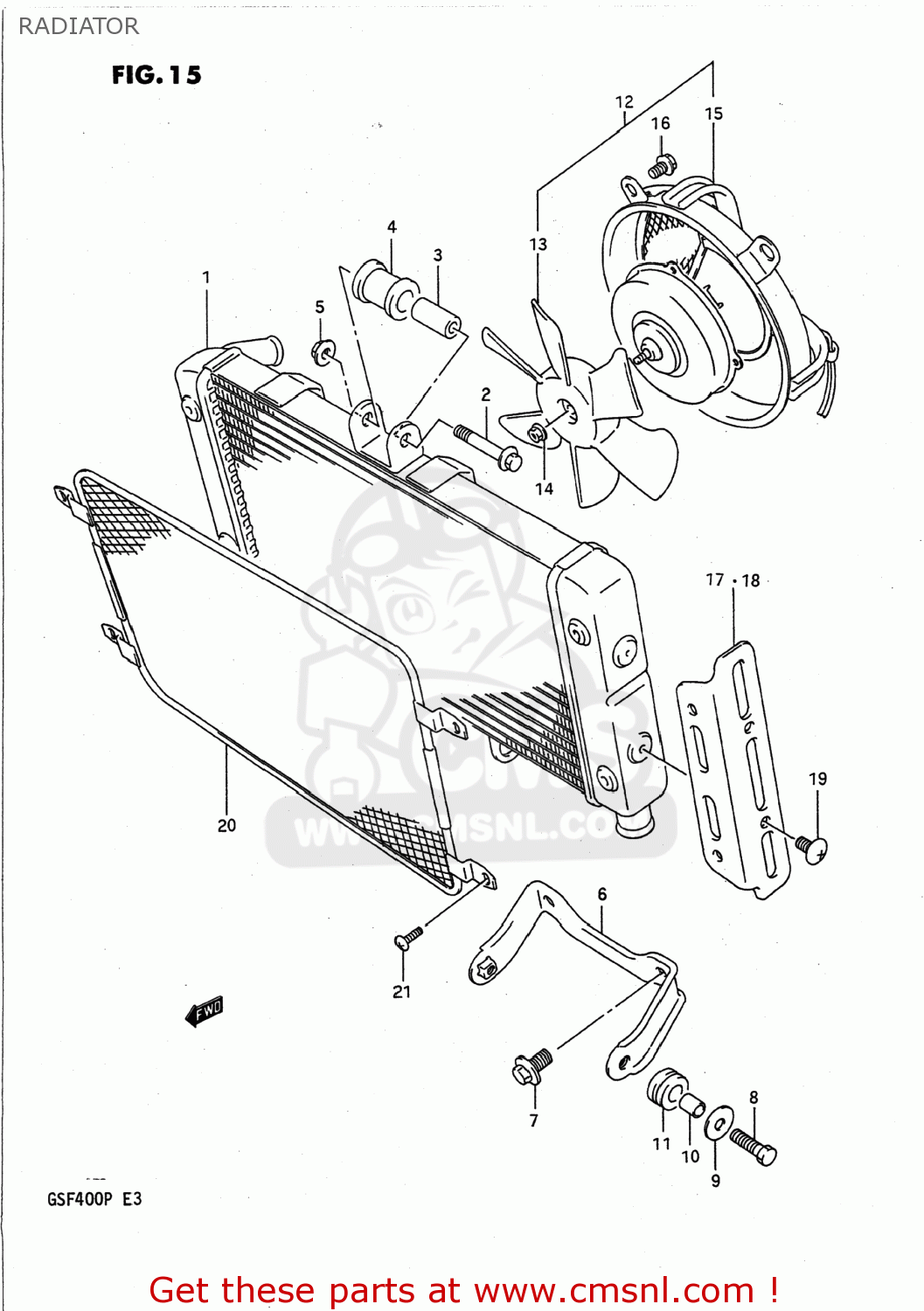 RADIATOR GSF400 BANDIT 1991 (M) USA (E03)