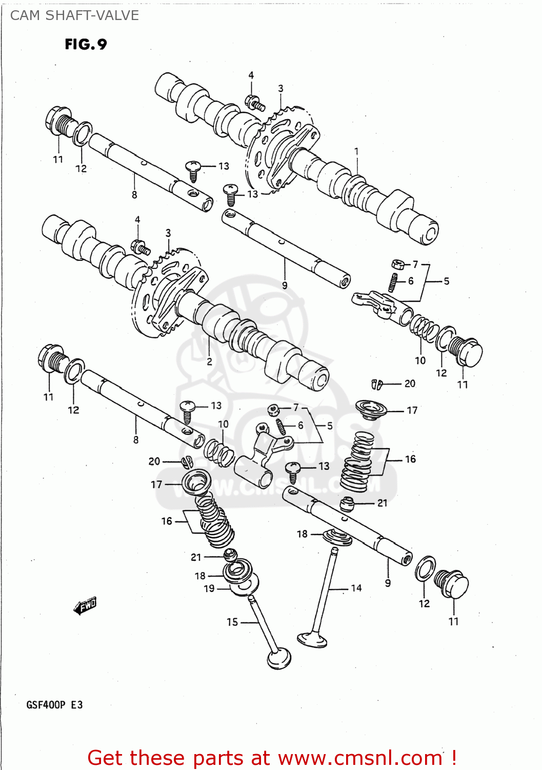 CAM SHAFT-VALVE GSF400 BANDIT 1992 (N) USA CALIFORNIA (E03 E33)