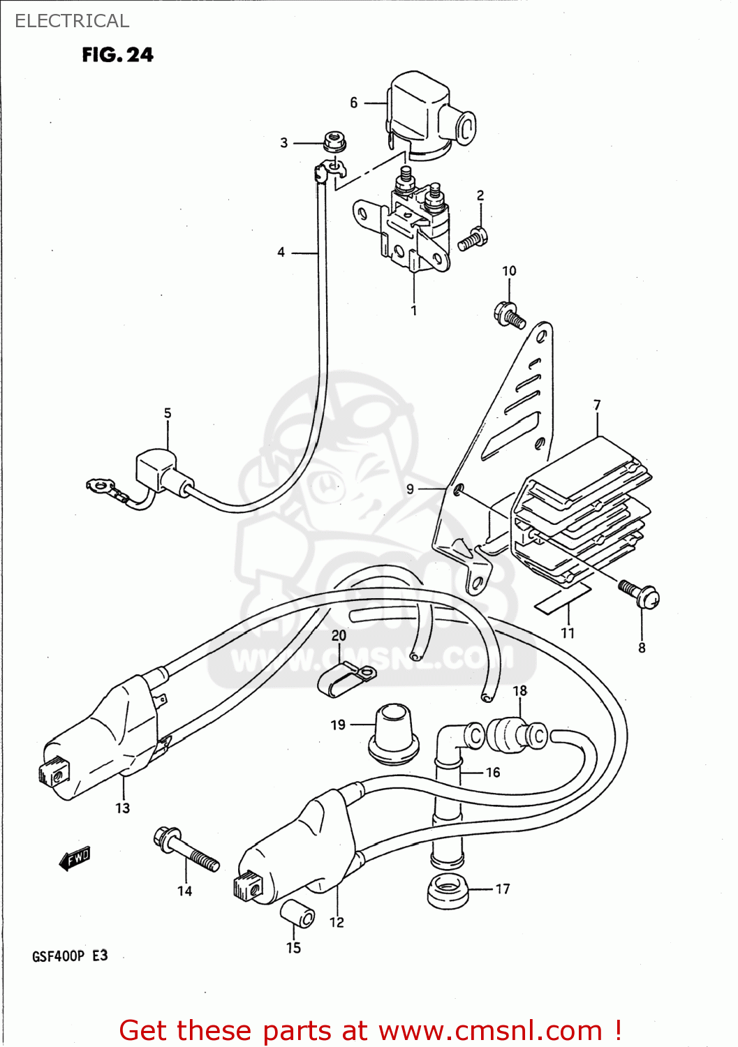 ELECTRICAL GSF400 BANDIT 1992 (N) USA CALIFORNIA (E03 E33)