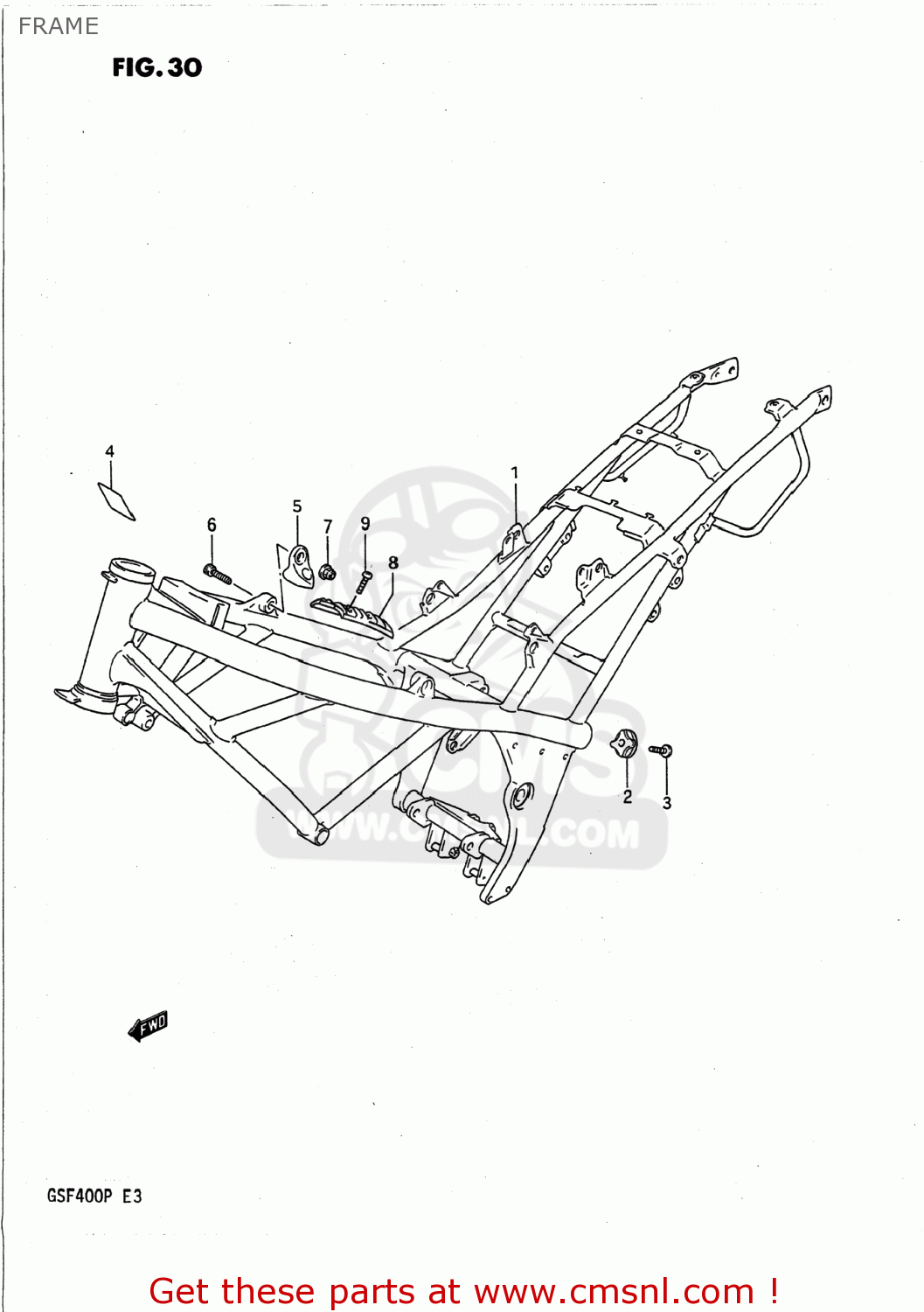 FRAME GSF400 BANDIT 1992 (N) USA CALIFORNIA (E03 E33)