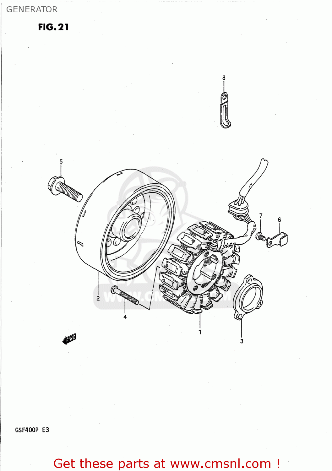 GENERATOR GSF400 BANDIT 1992 (N) USA CALIFORNIA (E03 E33)