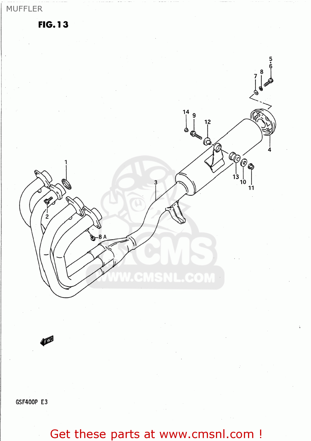 MUFFLER GSF400 BANDIT 1992 (N) USA CALIFORNIA (E03 E33)