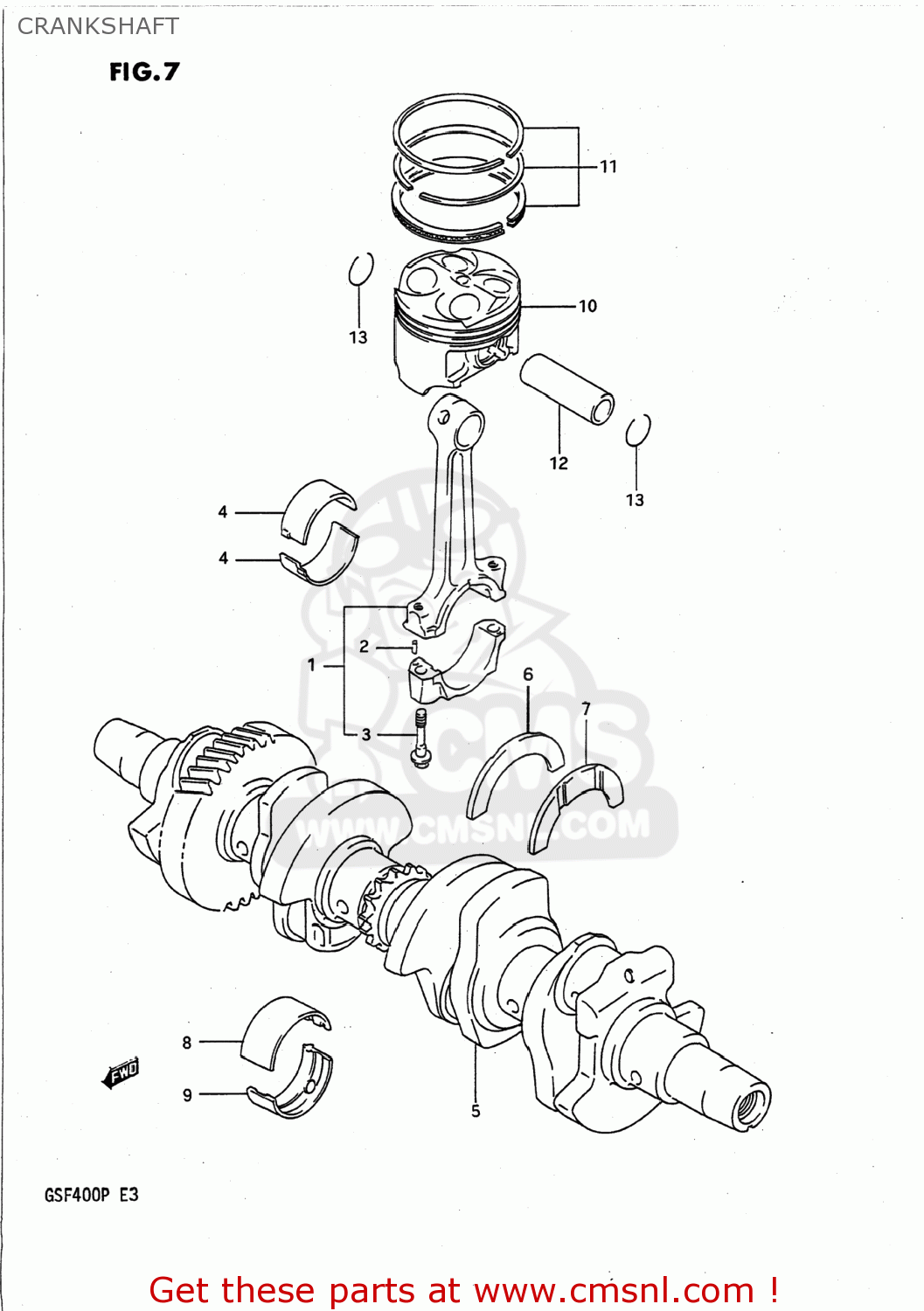 CRANKSHAFT GSF400 BANDIT 1993 (P) USA CALIFORNIA (E03 E33)
