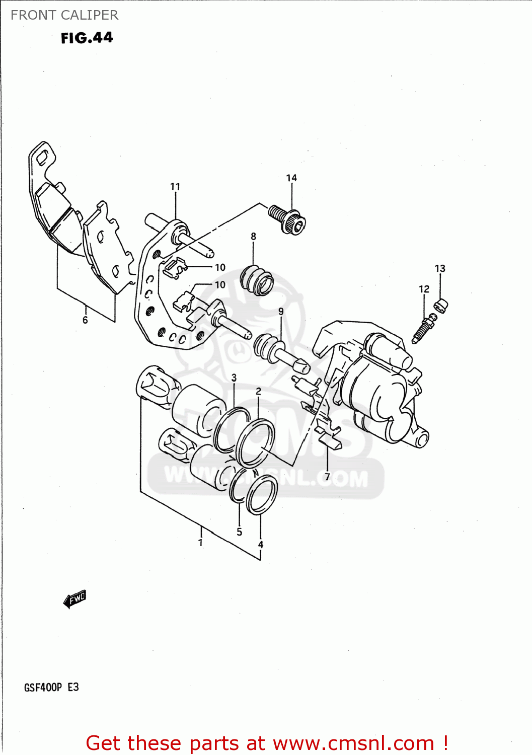 FRONT CALIPER GSF400 BANDIT 1993 (P) USA CALIFORNIA (E03 E33)