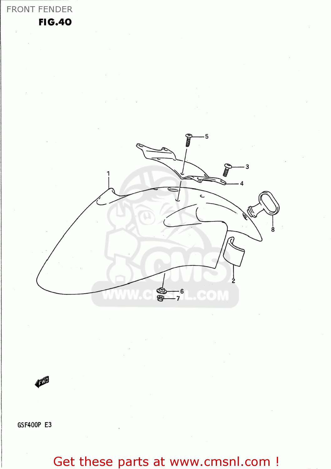 FRONT FENDER GSF400 BANDIT 1993 (P) USA CALIFORNIA (E03 E33)