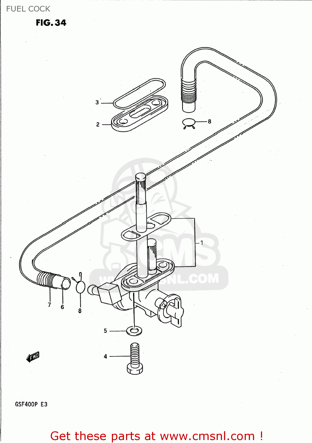 FUEL COCK GSF400 BANDIT 1993 (P) USA CALIFORNIA (E03 E33)