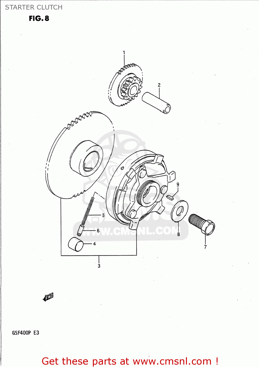 STARTER CLUTCH GSF400 BANDIT 1993 (P) USA CALIFORNIA (E03 E33)