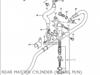 REAR MASTER CYLINDER (MODEL M/N) - GSF400 BANDIT 1993 (P) USA CALIFORNIA (E03 E33)