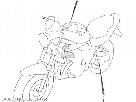 LABEL (MODEL T/V/W) - GSF600 1995 (S) (E02 E04 E18 E22 E25 E34)