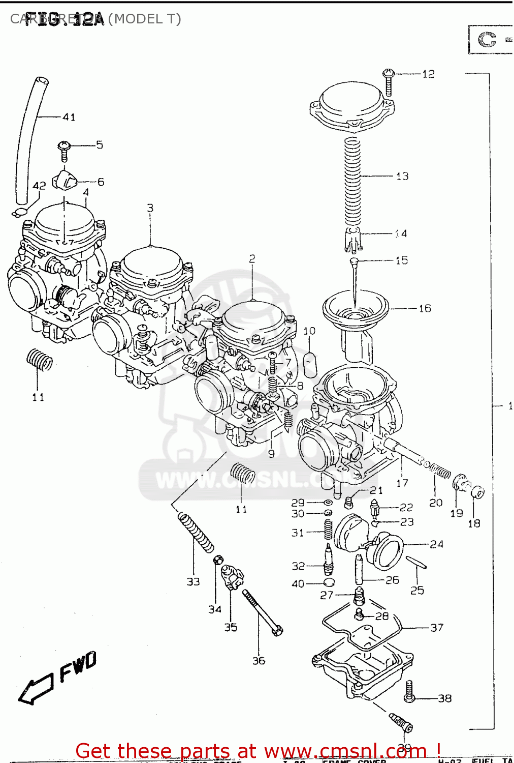 CARBURETOR (MODEL T) GSF600 1997 (V) (E02 E04 E17 E18 E22 E25 E34) / P37