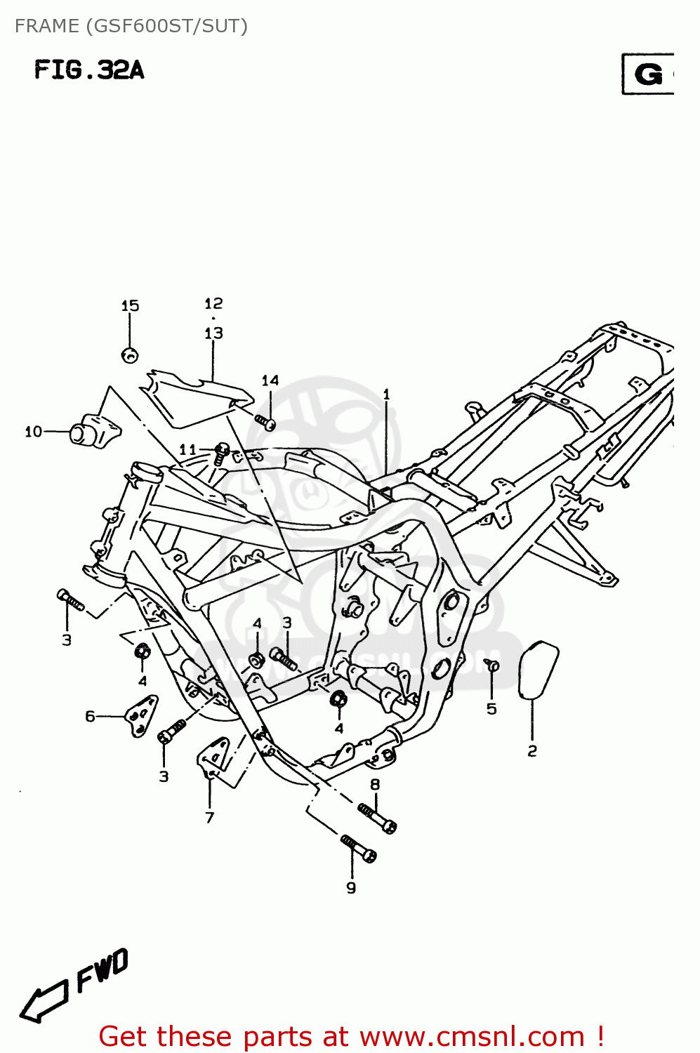 FRAME (GSF600ST/SUT) GSF600 1997 (V) (E02 E04 E17 E18 E22 E25 E34) / P37