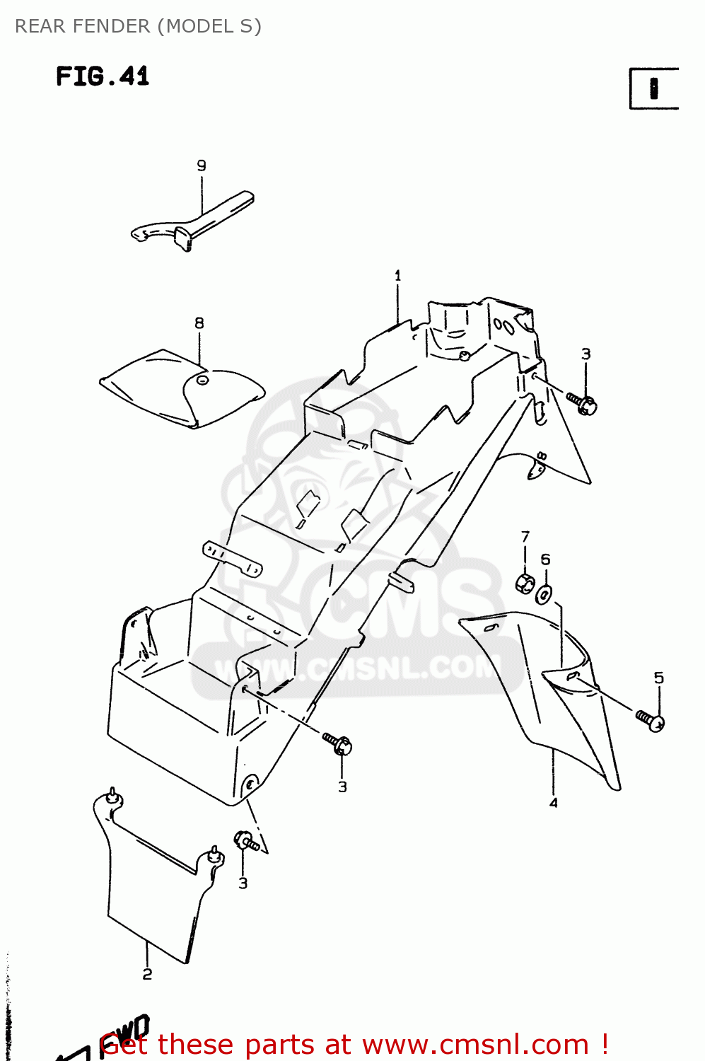 REAR FENDER (MODEL S) GSF600 1997 (V) (E02 E04 E17 E18 E22 E25 E34) / P37