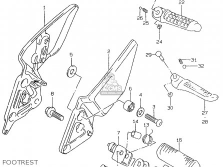 FOOTREST - GSF600 1997 (V) (E02 E04 E17 E18 E22 E25 E34) / P37