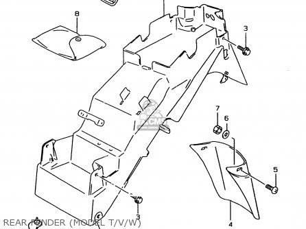 REAR FENDER (MODEL T/V/W) - GSF600 1997 (V) (E02 E04 E17 E18 E22 E25 E34) / P37