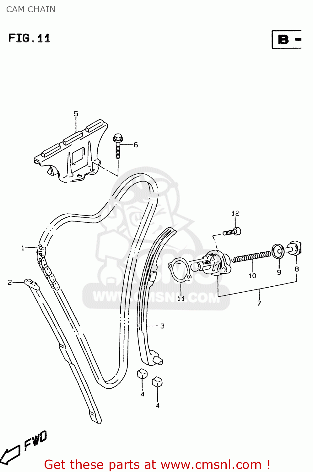 CAM CHAIN GSF600 1999 (X) (E02 E04 E17 E18 E22 E25 E34) / P37