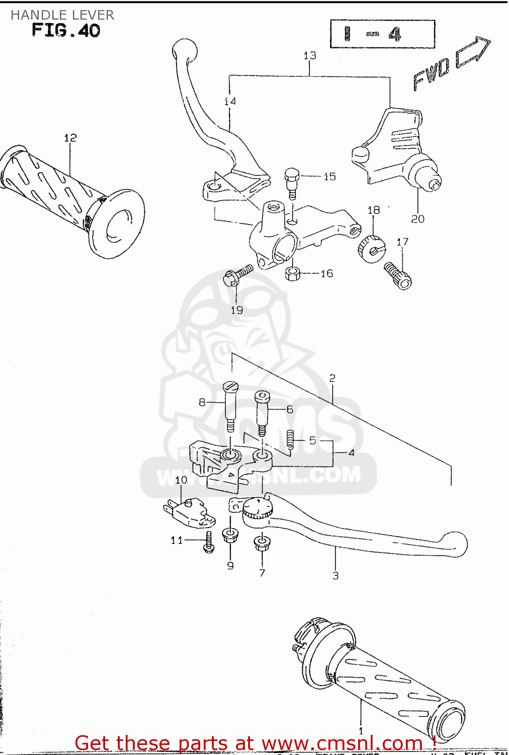 HANDLE LEVER GSF600 1999 (X) (E02 E04 E17 E18 E22 E25 E34) / P37