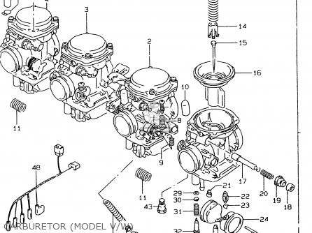 CARBURETOR (MODEL V/W) - GSF600 1999 (X) (E02 E04 E17 E18 E22 E25 E34) / P37