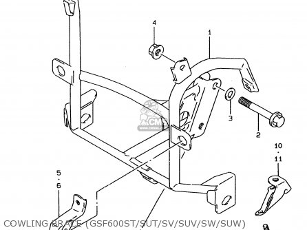 COWLING BRACE (GSF600ST/SUT/SV/SUV/SW/SUW) - GSF600 1999 (X) (E02 E04 E17 E18 E22 E25 E34) / P37