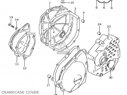 CRANKCASE COVER - GSF600 1999 (X) (E02 E04 E17 E18 E22 E25 E34) / P37