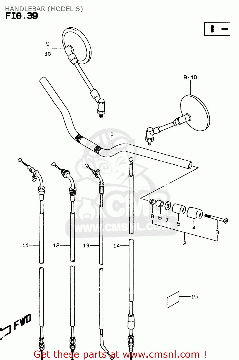 HANDLEBAR (MODEL S) GSF600S 1996 (T) (E02 E04 E17 E18 E22 E24 E25 E34)