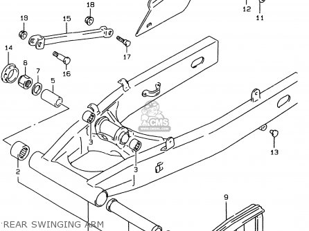 REAR SWINGING ARM - GSF600S 1996 (T) (E02 E04 E17 E18 E22 E24 E25 E34)