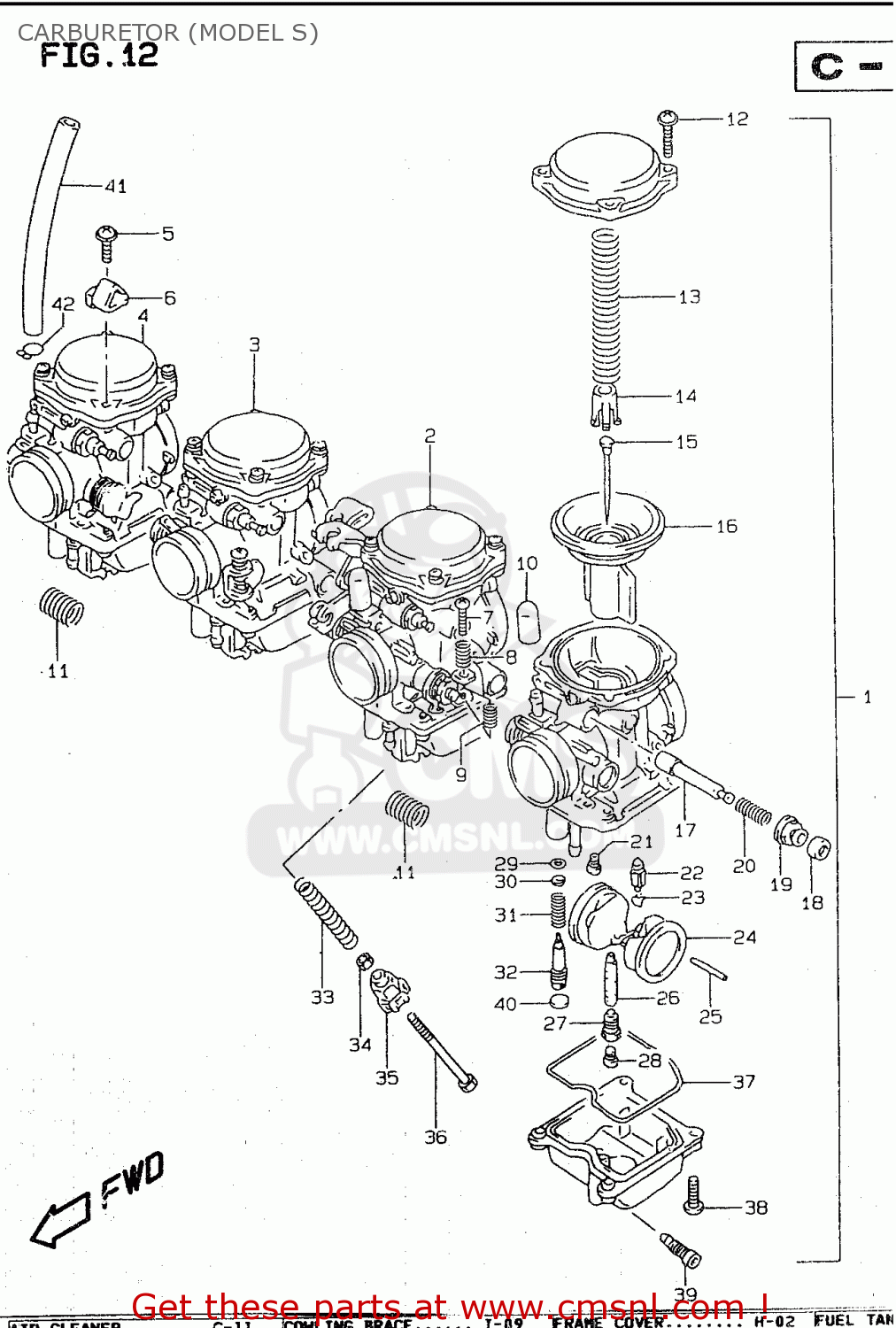 CARBURETOR (MODEL S) GSF600S 1997 (V) (E02 E04 E17 E18 E22 E24 E25 E34)