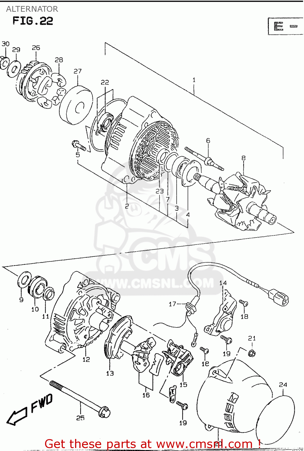 ALTERNATOR GSF600S 1997 (V) (E02 E04 E17 E18 E22 E24 E25 E34)