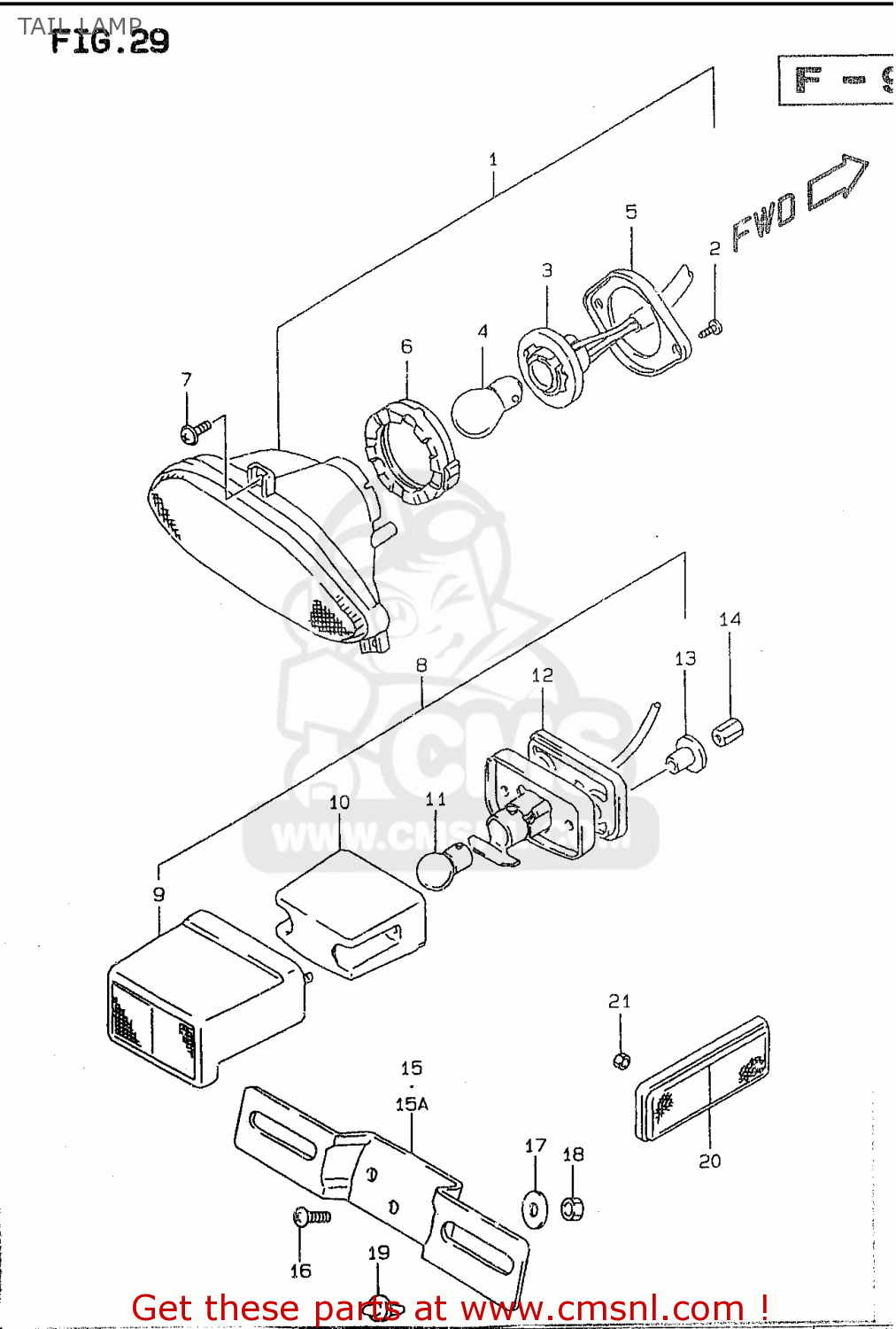 TAIL LAMP GSF600S 1997 (V) (E02 E04 E17 E18 E22 E24 E25 E34)