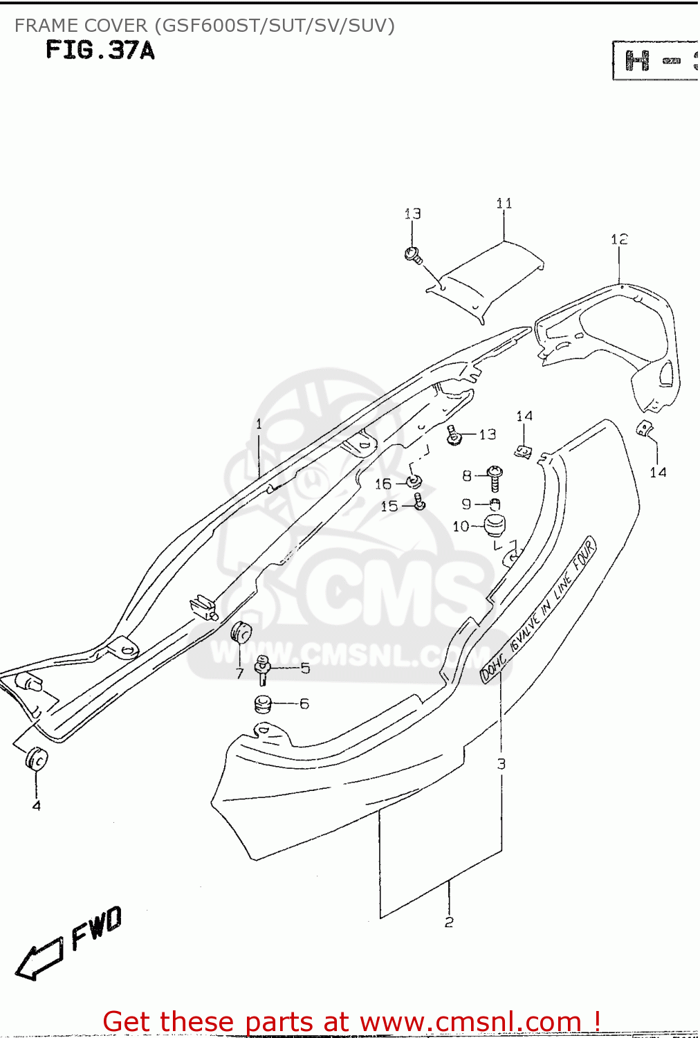 FRAME COVER (GSF600ST/SUT/SV/SUV) GSF600S 1997 (V) (E02 E04 E17 E18 E22 E24 E25 E34)