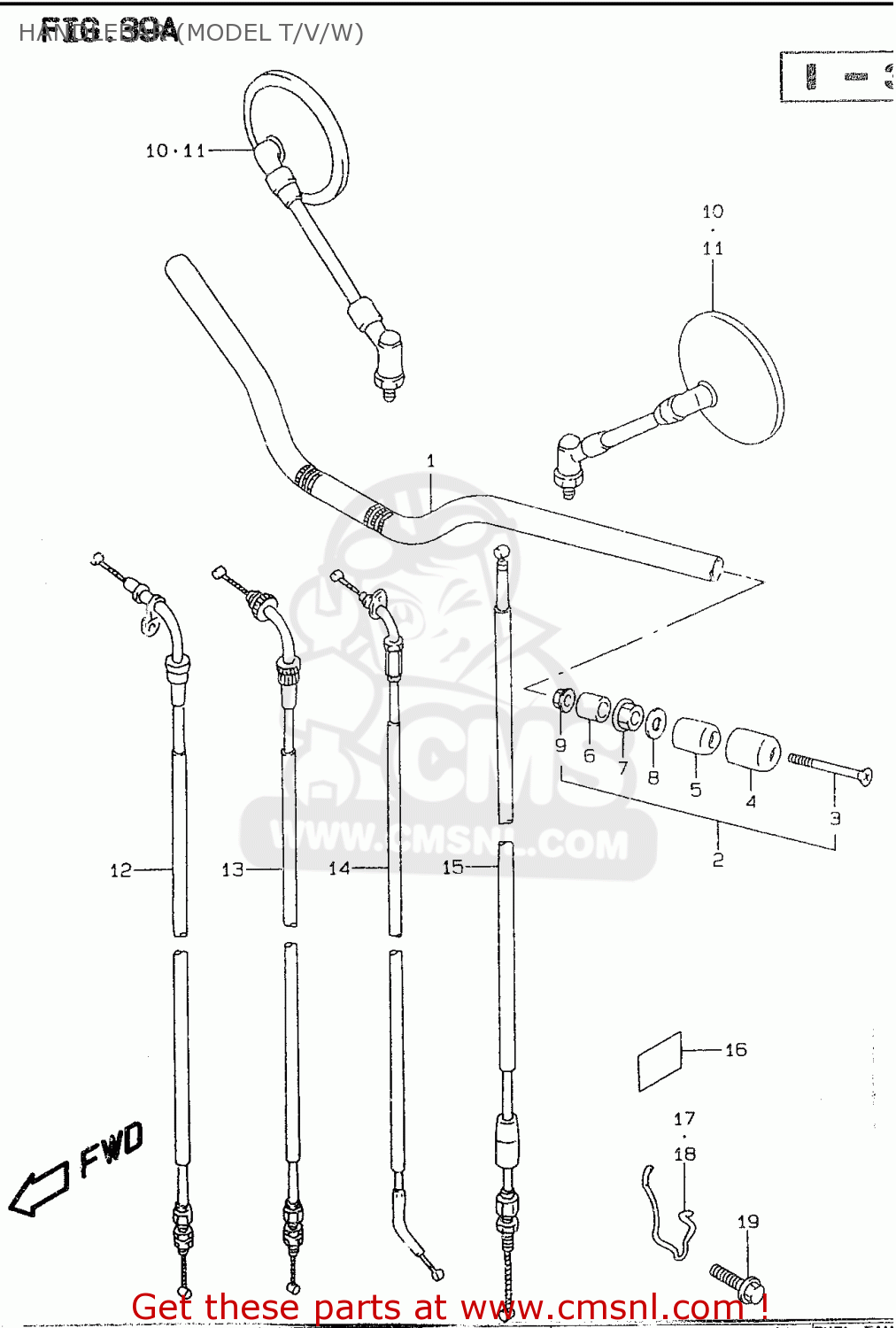 HANDLEBAR (MODEL T/V/W) GSF600S 1997 (V) (E02 E04 E17 E18 E22 E24 E25 E34)