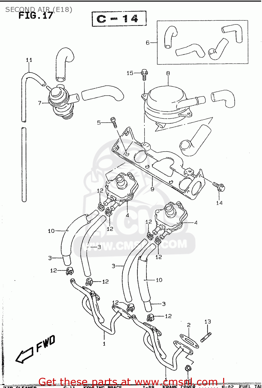 SECOND AIR (E18) GSF600S 1999 (X) (E02 E04 E17 E18 E22 E24 E25 E34)