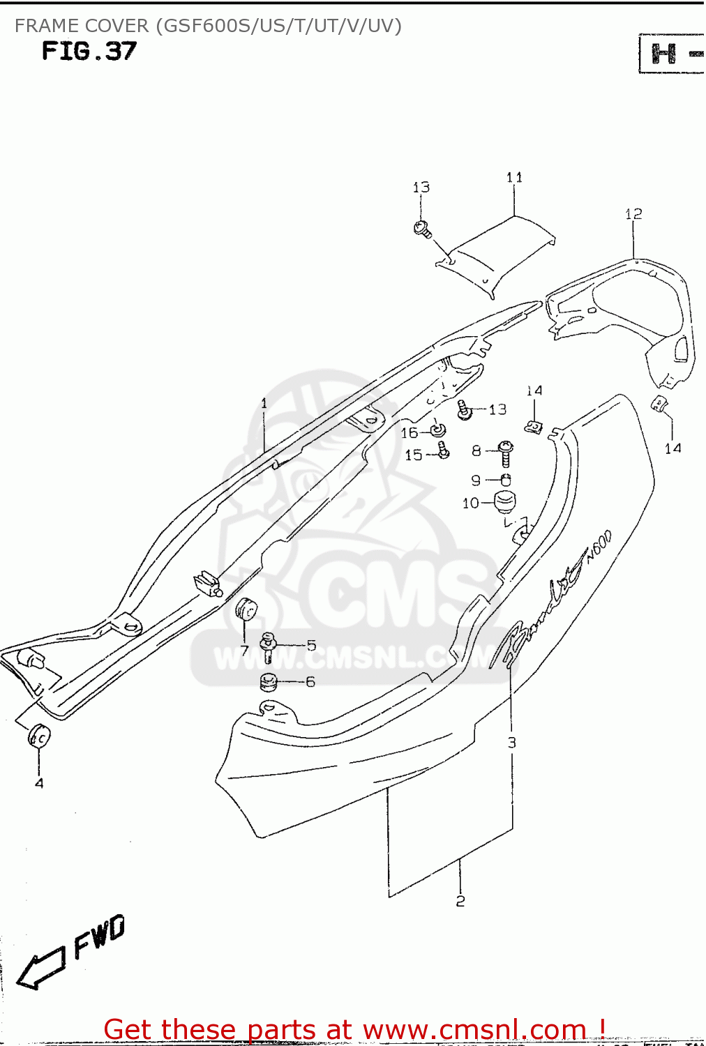 FRAME COVER (GSF600S/US/T/UT/V/UV) GSF600S 1999 (X) (E02 E04 E17 E18 E22 E24 E25 E34)