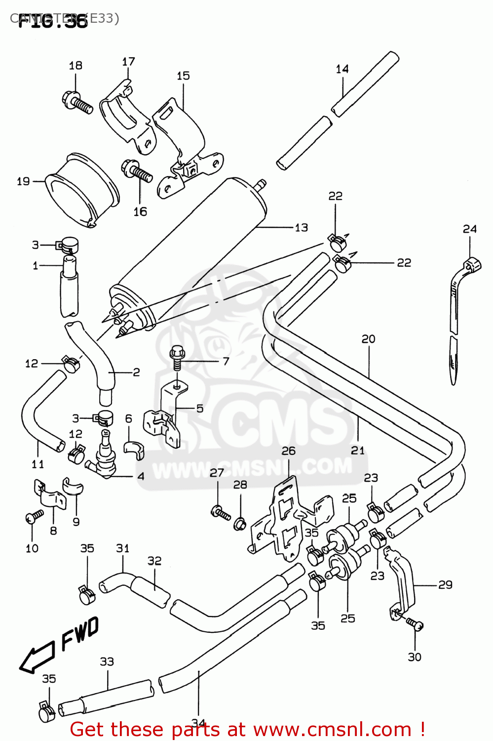 CANISTER (E33) GSF600S BANDIT 1996 (T) USA (E03)