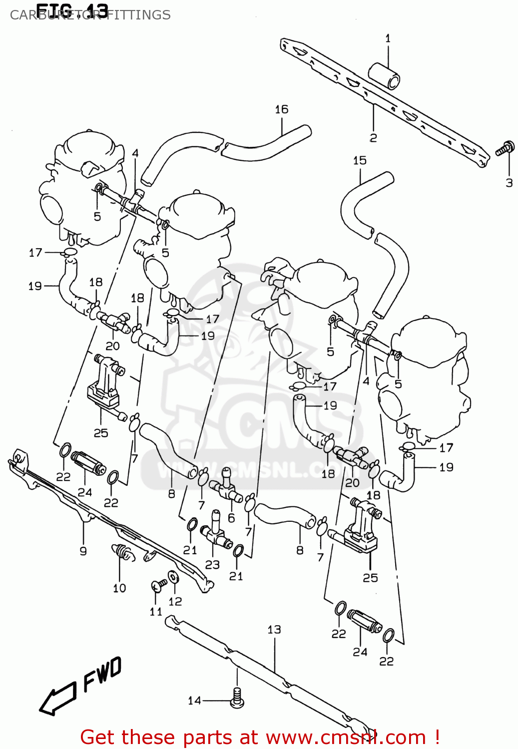 CARBURETOR FITTINGS GSF600S BANDIT 1996 (T) USA (E03)
