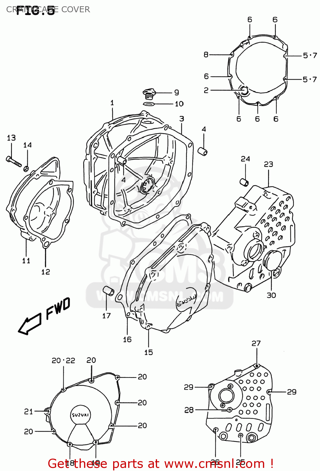 CRANKCASE COVER GSF600S BANDIT 1996 (T) USA (E03)