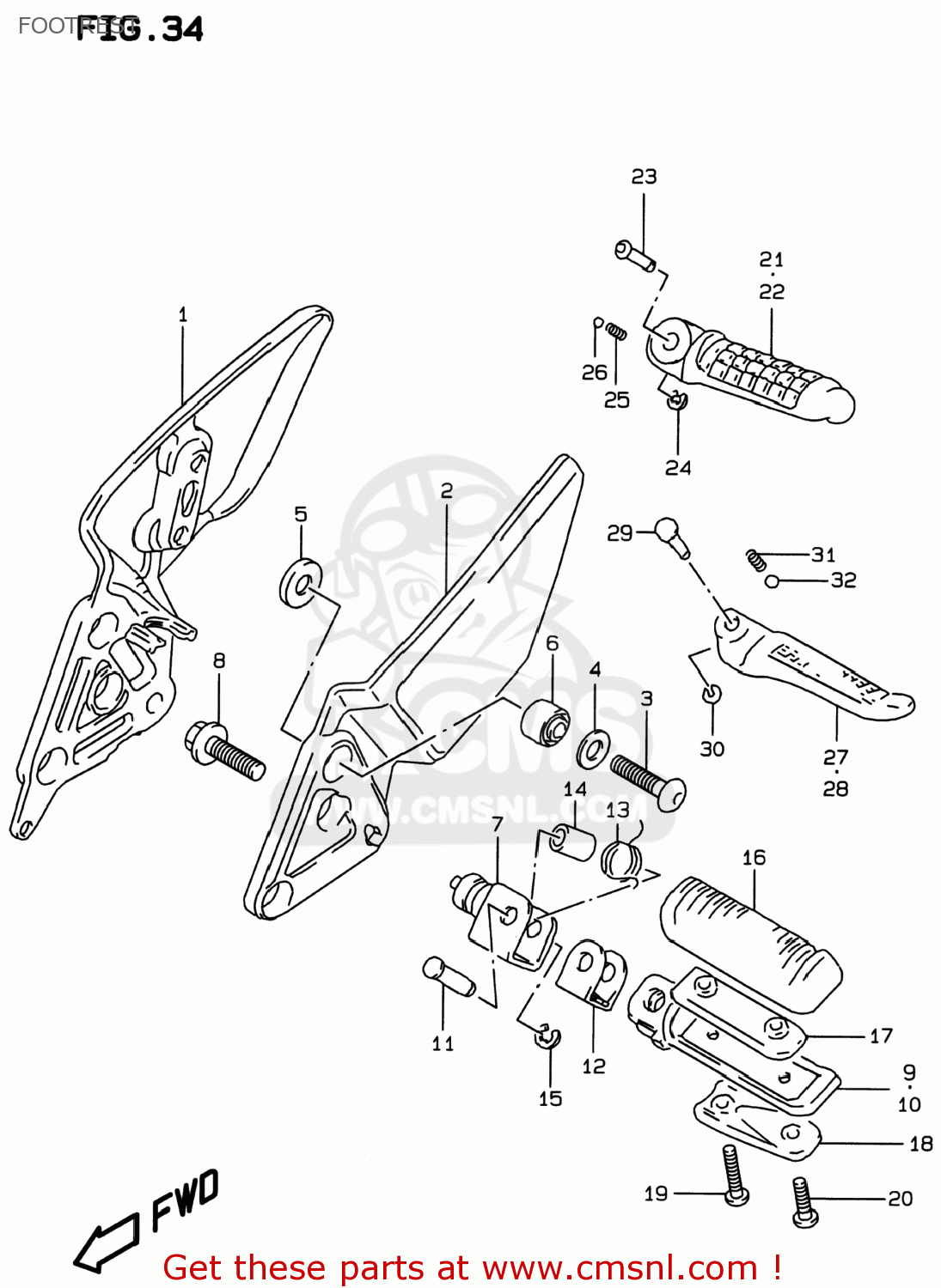 FOOTREST GSF600S BANDIT 1996 (T) USA (E03)