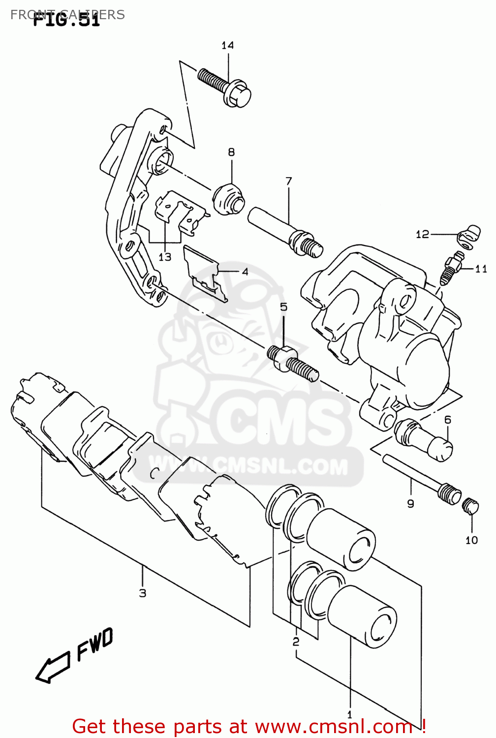 FRONT CALIPERS GSF600S BANDIT 1996 (T) USA (E03)