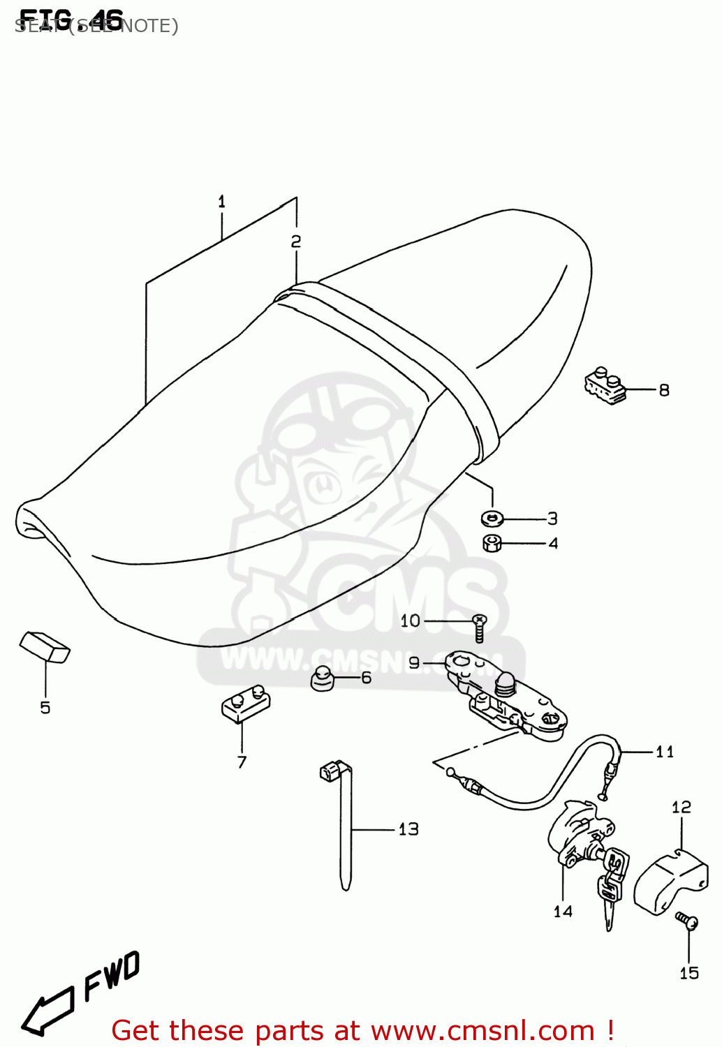 SEAT (SEE NOTE) GSF600S BANDIT 1996 (T) USA (E03)