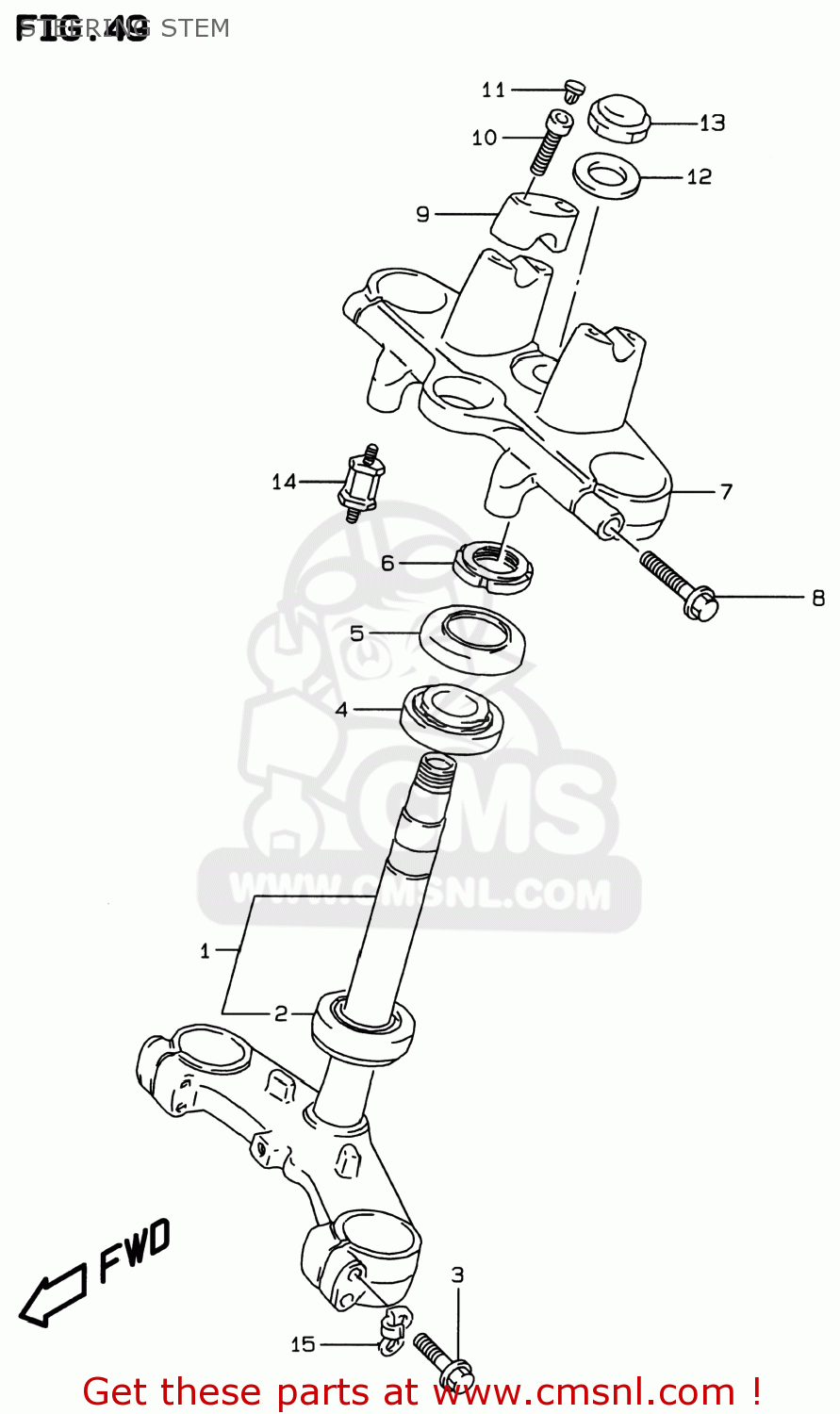 STEERING STEM GSF600S BANDIT 1996 (T) USA (E03)