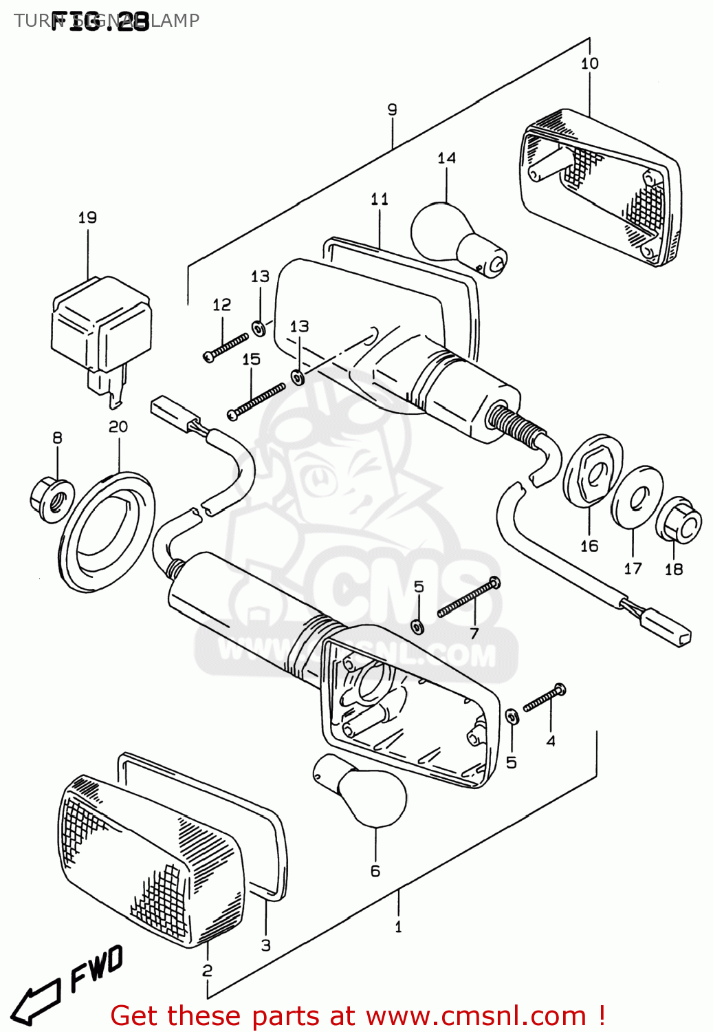 TURN SIGNAL LAMP GSF600S BANDIT 1996 (T) USA (E03)